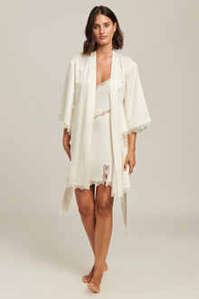 GINIA Silk Blend Lace Robe