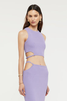 Selena Knit Crop Top | Lavender