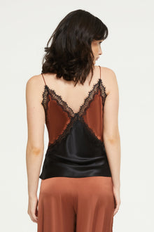 The Sadie Top in Gingerbread & Black - 100% Silk by Ginia RTW