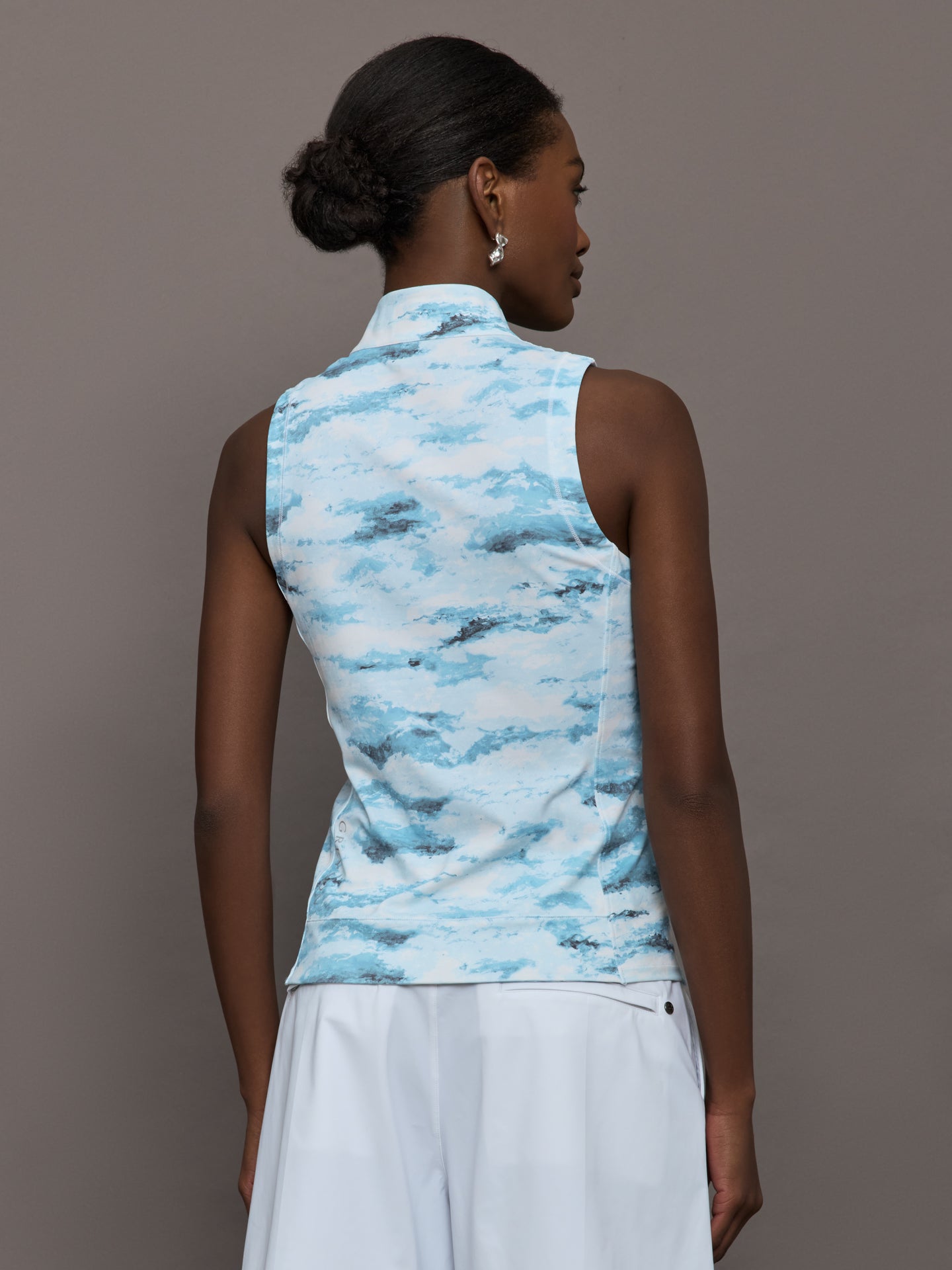 Sleeveless Polo | Painted Clouds