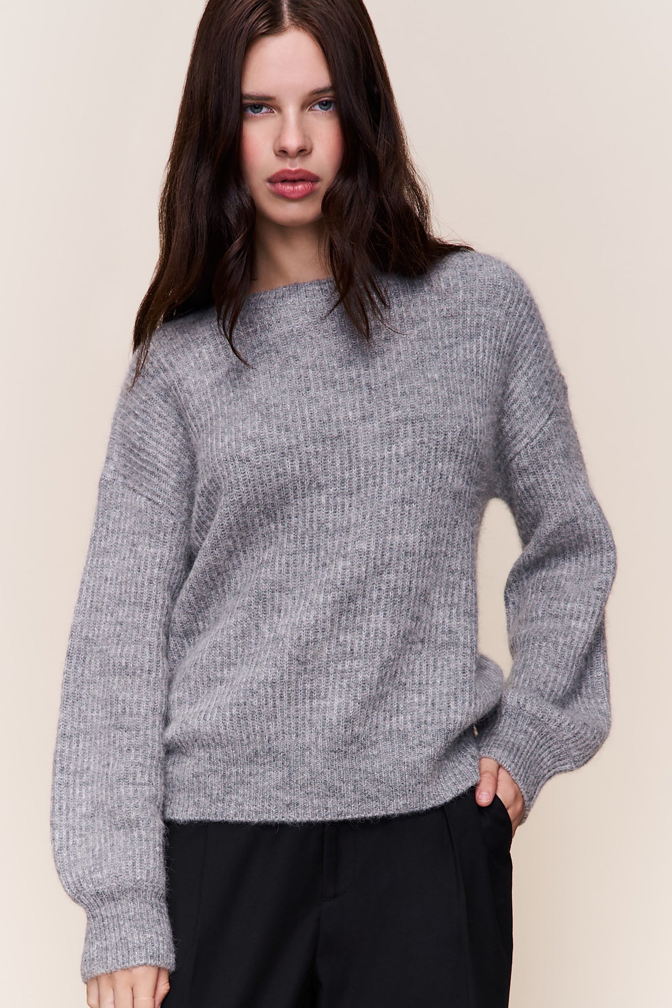 Womens | Bobbie Oversized Wool Jumper | Heather Grey