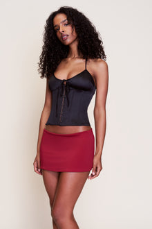 Womens | Micro Mini Stretch Skirt | Bordeaux