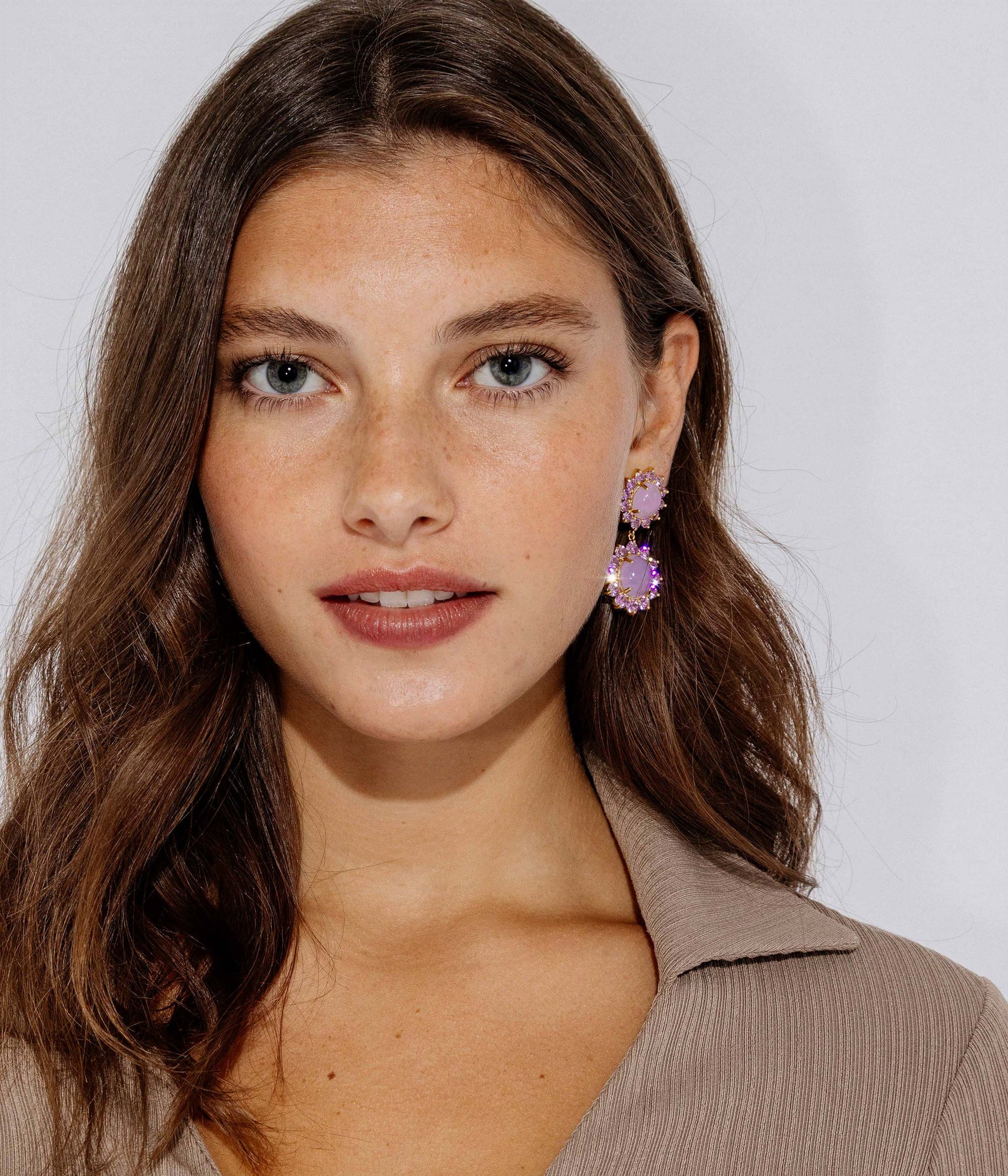 Georgie Drop Earrings in Pink - Loren Hope