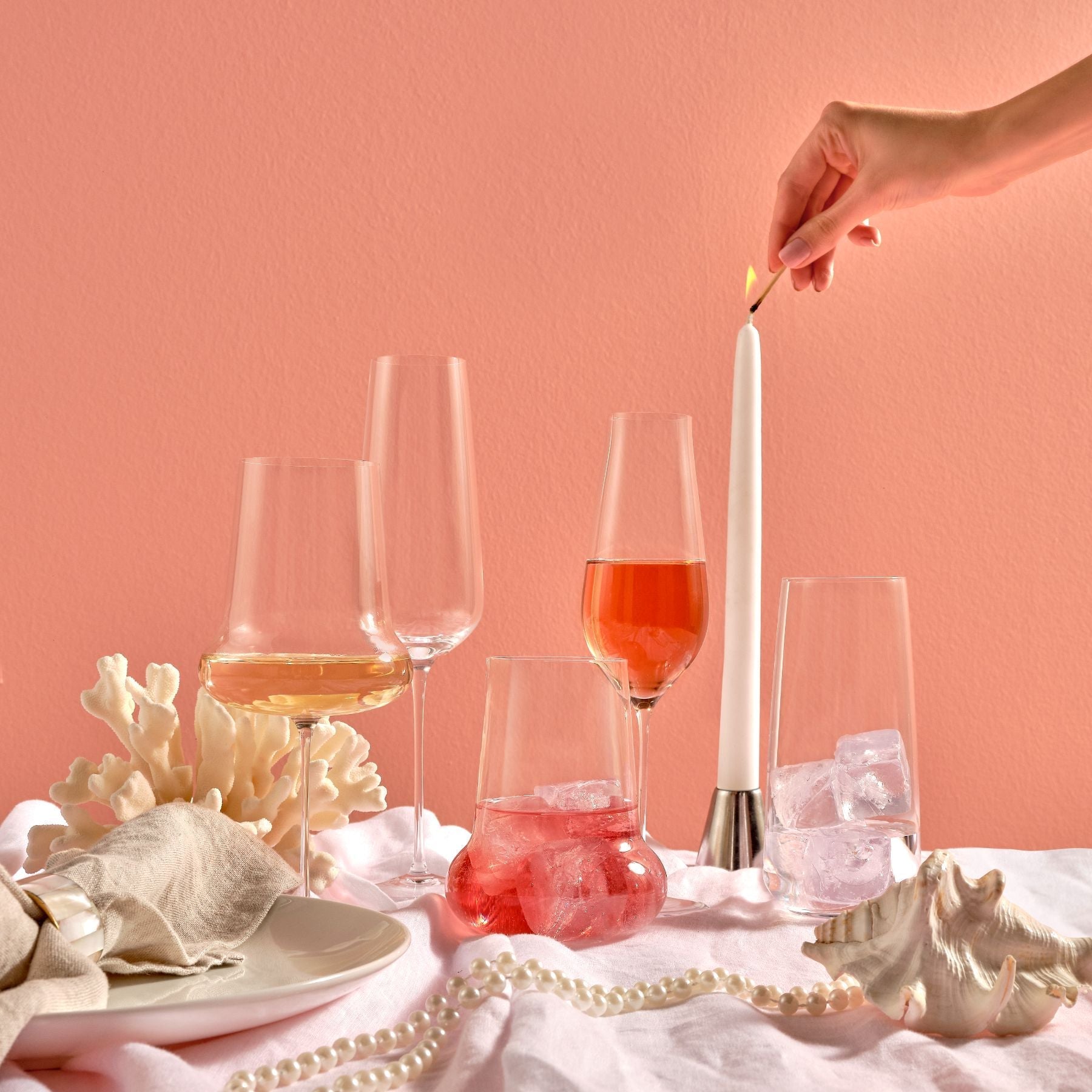 Mirage High Ball Glasses | Clear Crystal | Set of 4