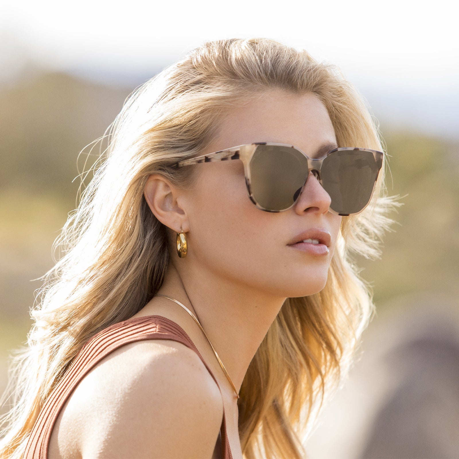 Womens | Gia Sunglasses | Cream Tortoise | Grey Lenses
