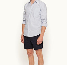 Giles Stripe Stripe Classic Collar Tailored Fit Shirt | Chalk Blue