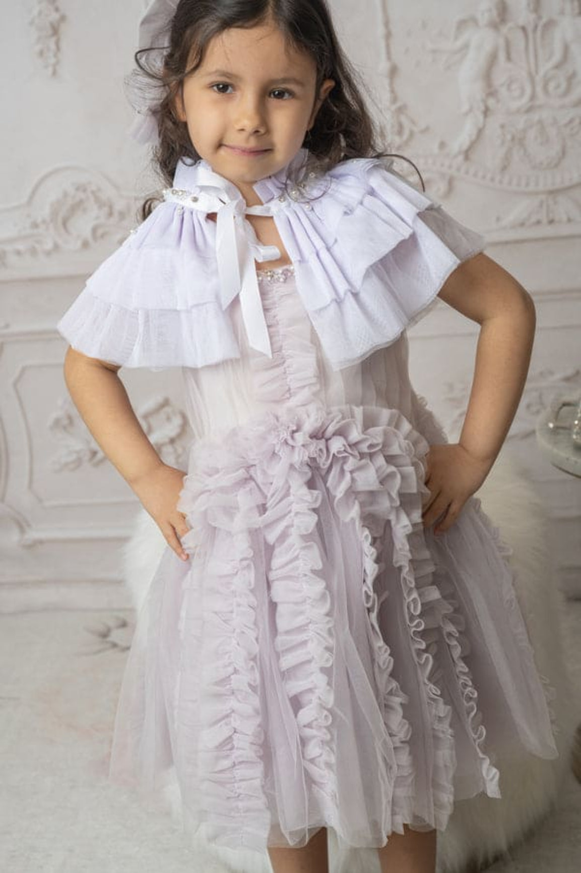 Girl | Ariel Victorian Tulle Cape | Lavender