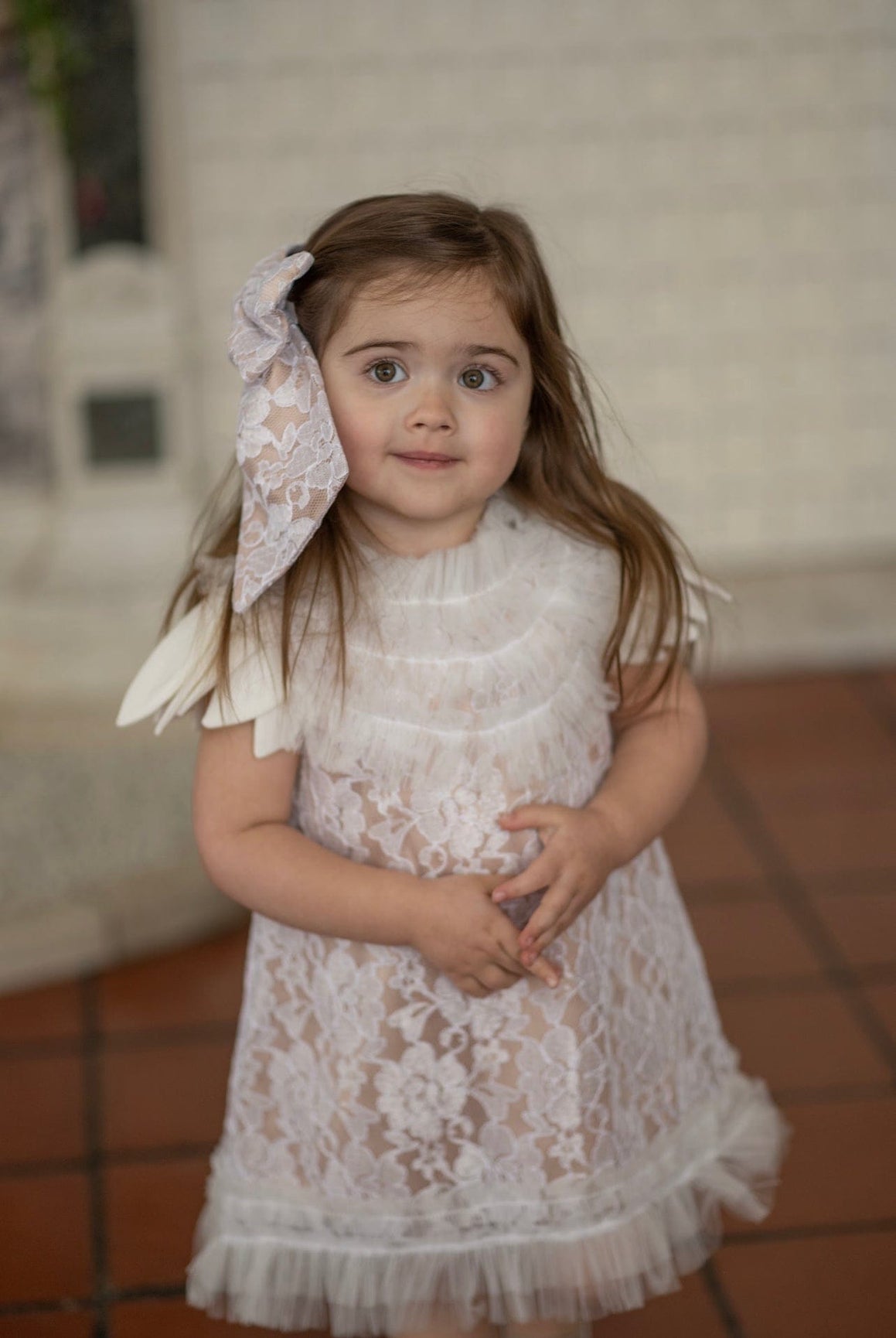 Girl | Dove Lace Overlay Dress | Beige