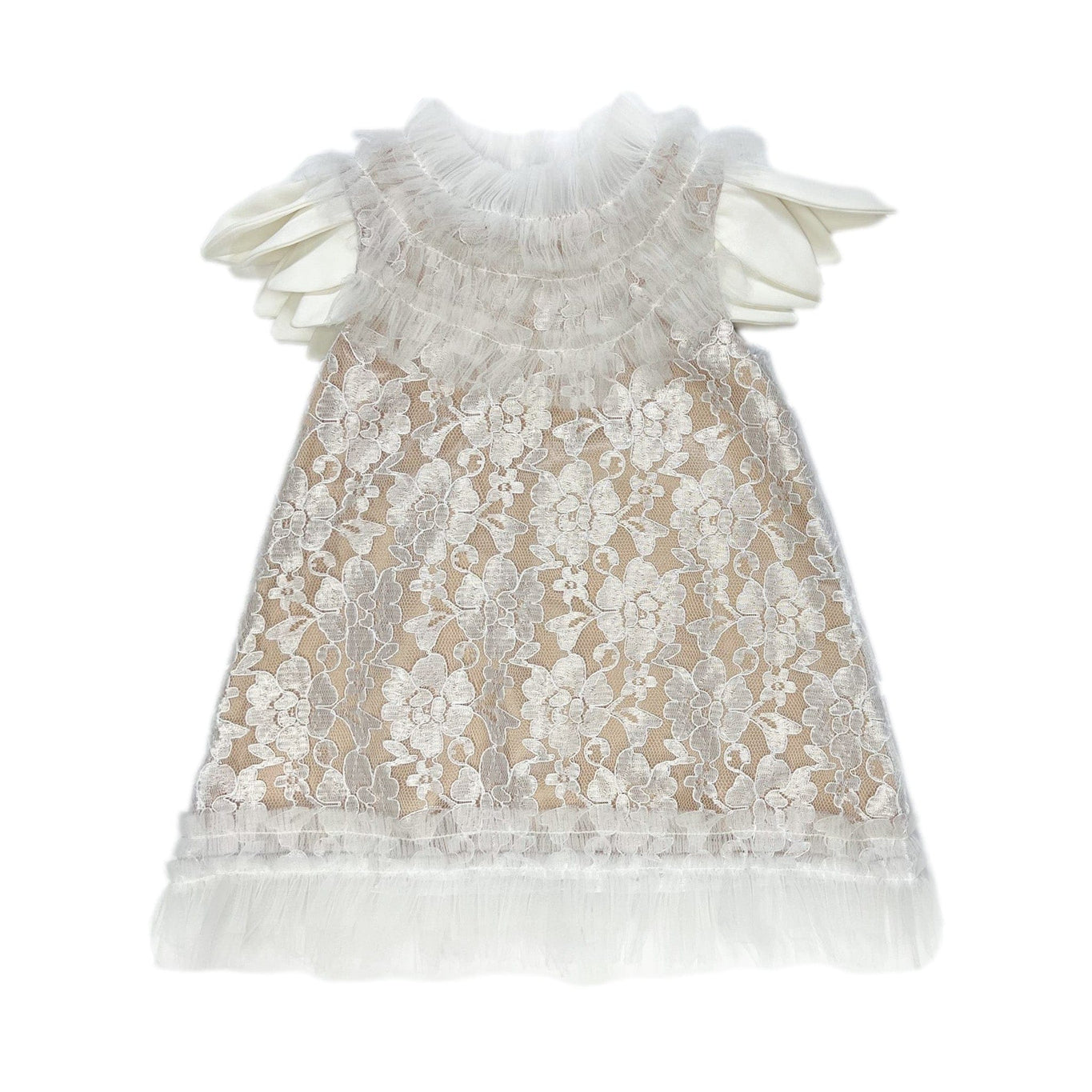 Girl | Dove Lace Overlay Dress | Beige