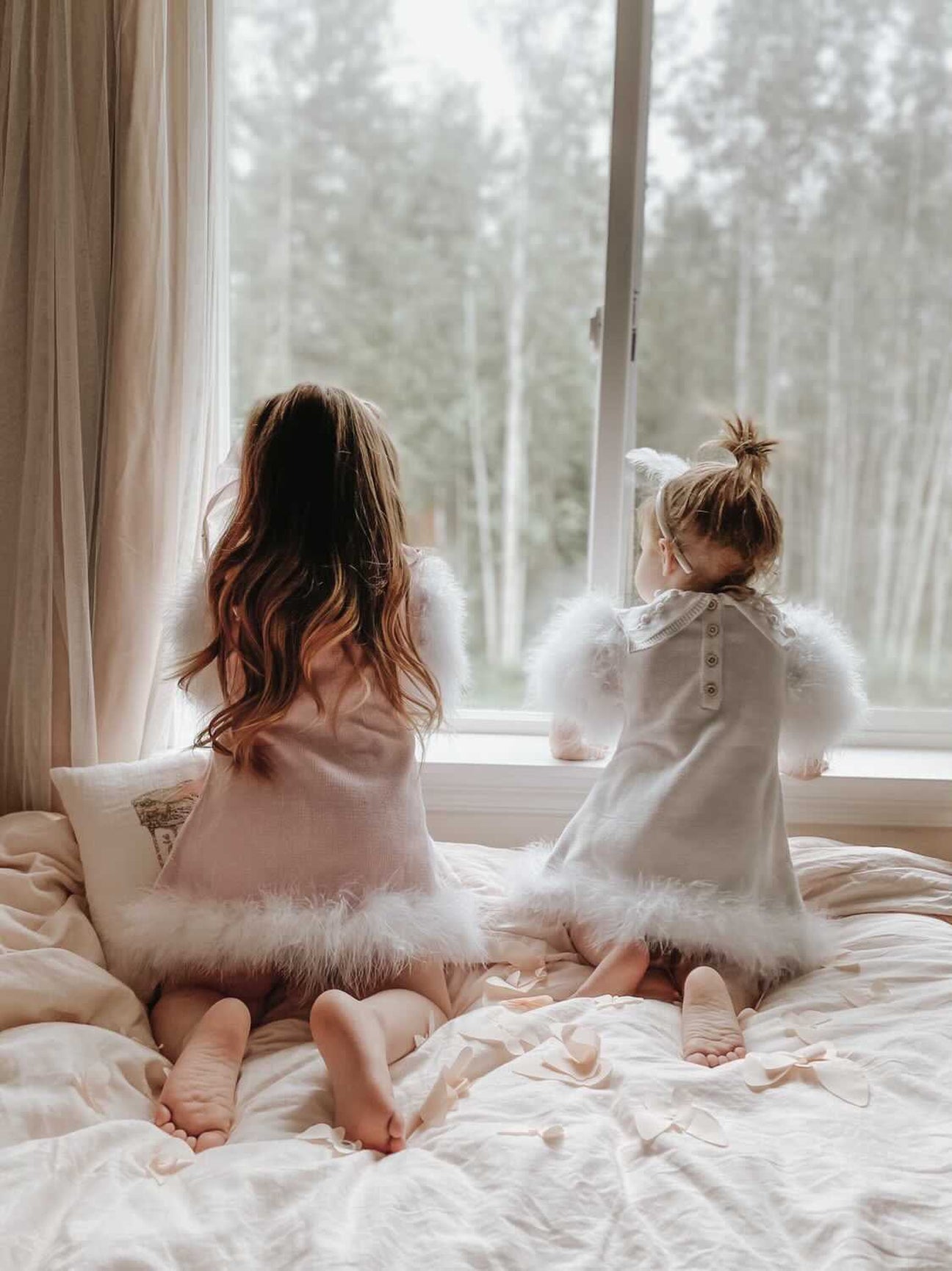 Girl | Ella Knit Feather Dress | White