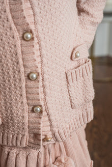 Girl | Julie Pink Knit Cotton Cardigan