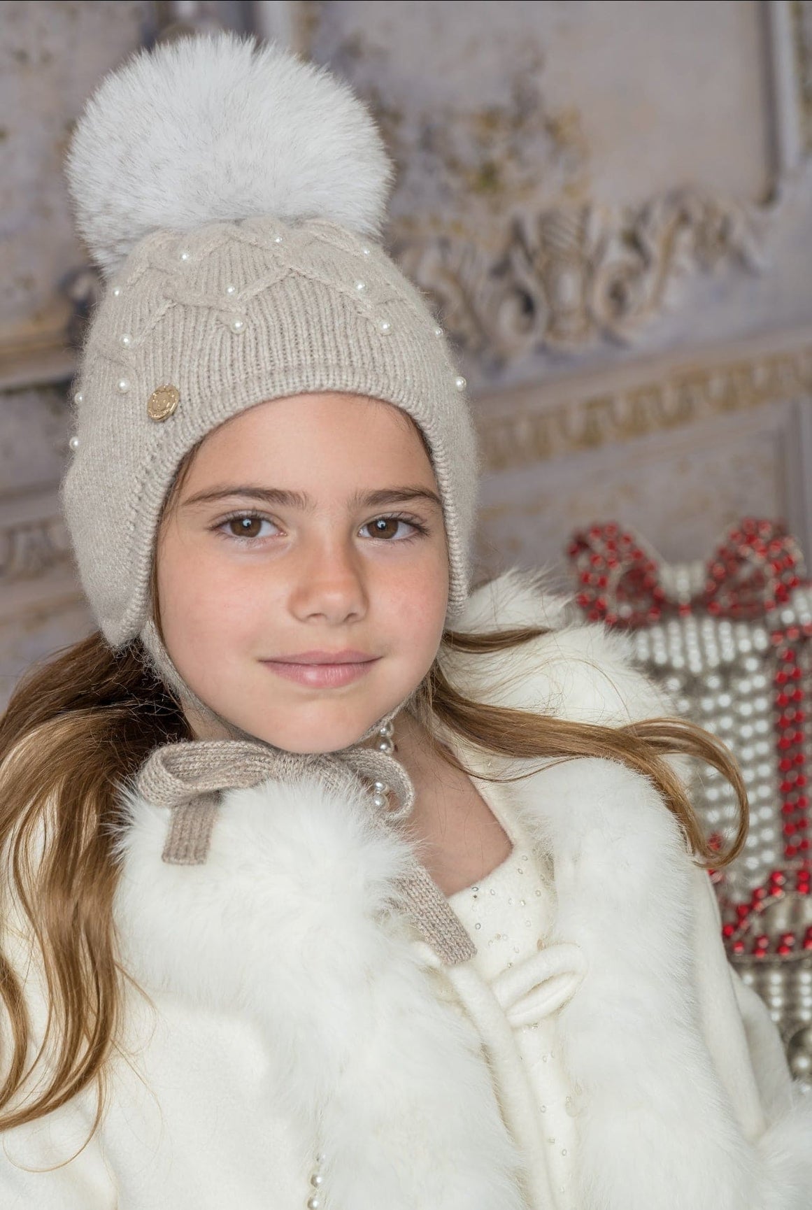 Girl | Karenina Pearl Aviator Hat | Gray