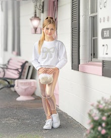 Girl | Pearl Bow Sweater | White