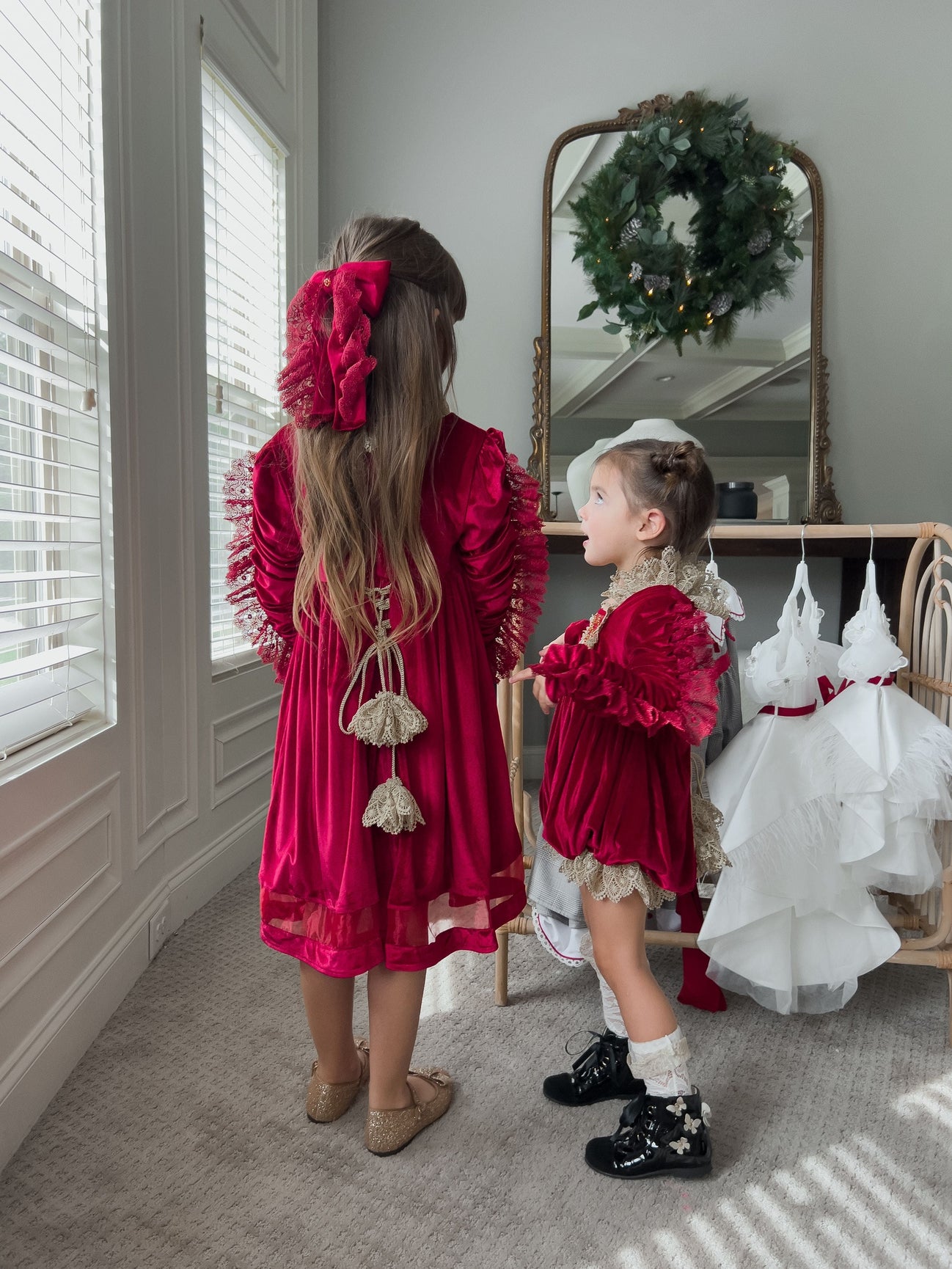 Girl | Victoria Velvet Dress | Red