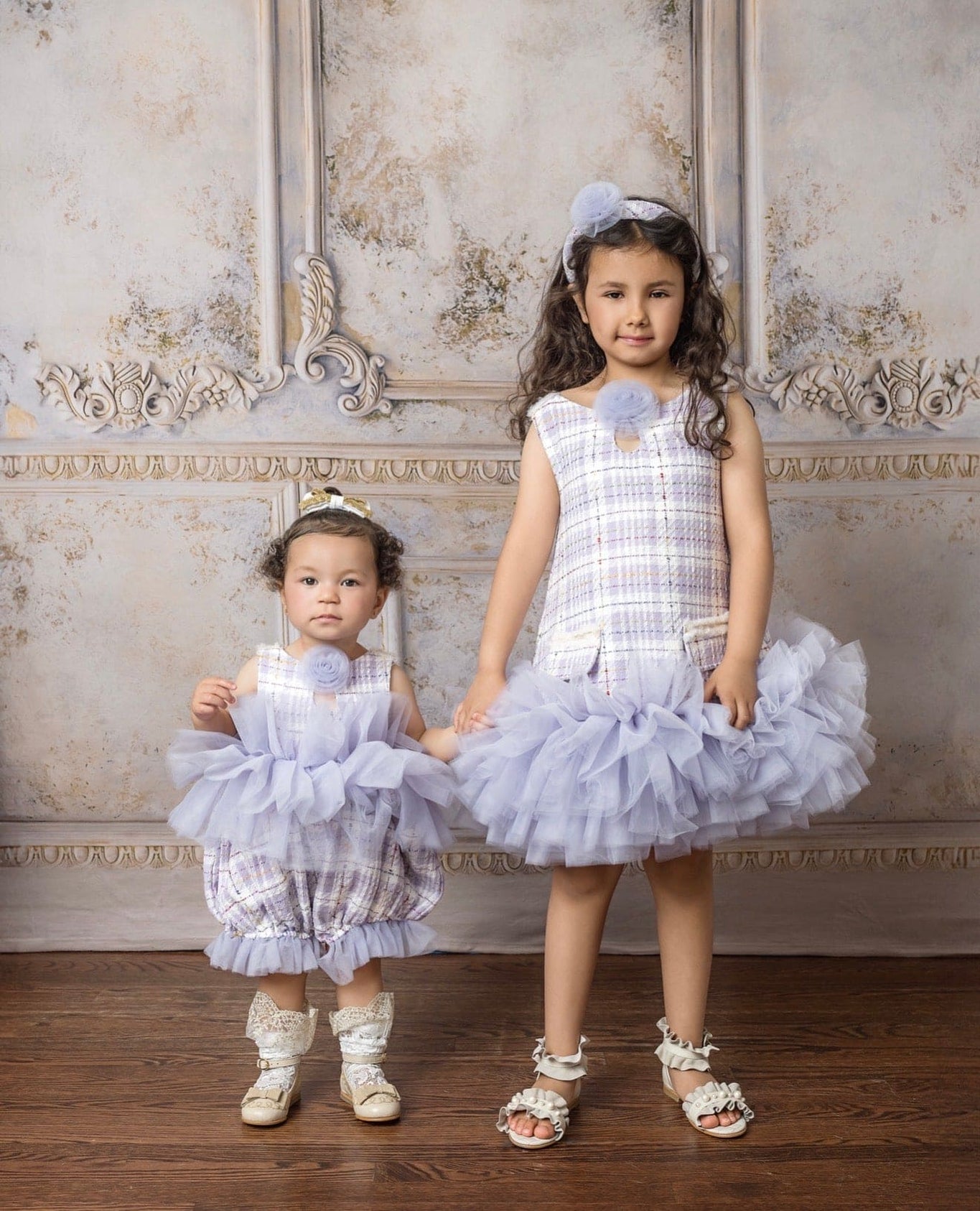 Girl | Violet Tweed and Tulle Romper