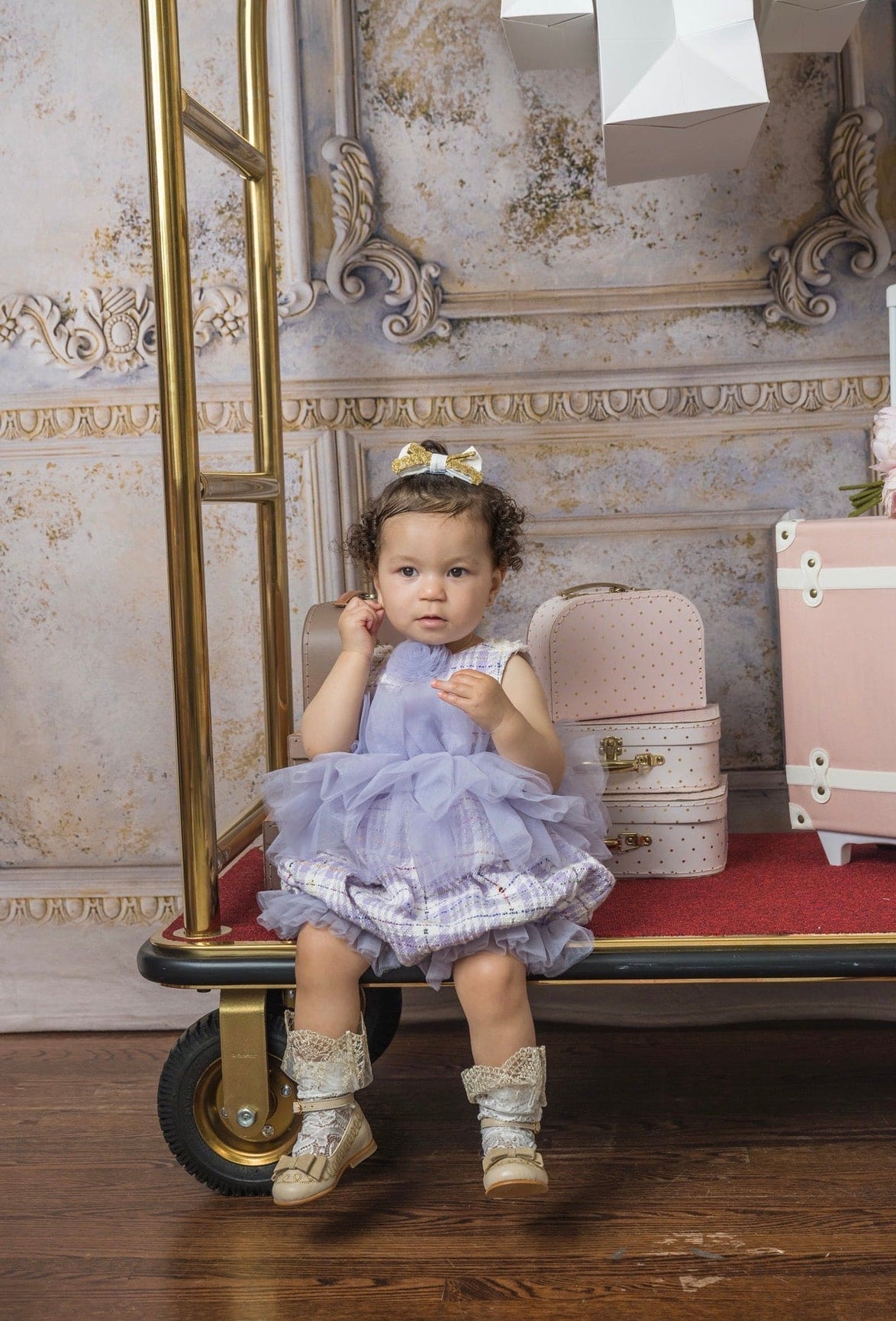 Girl | Violet Tweed and Tulle Romper