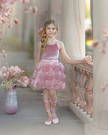 Girl | Vivian Velour Tank Top | Dusty Pink