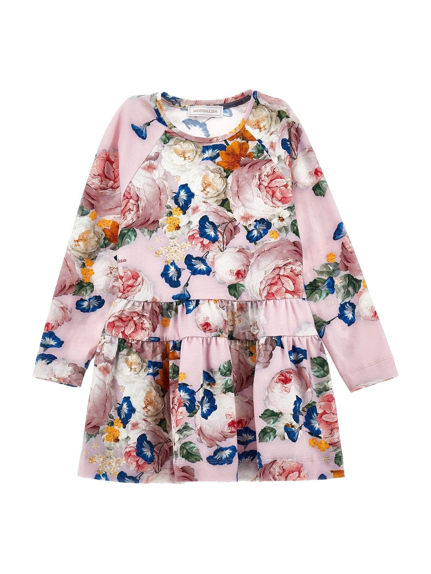 Girls | Baroque Rose Jersey Dress | Onion/Multicolor