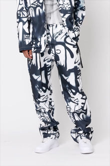 Graffiti Coach Pants | Black x White