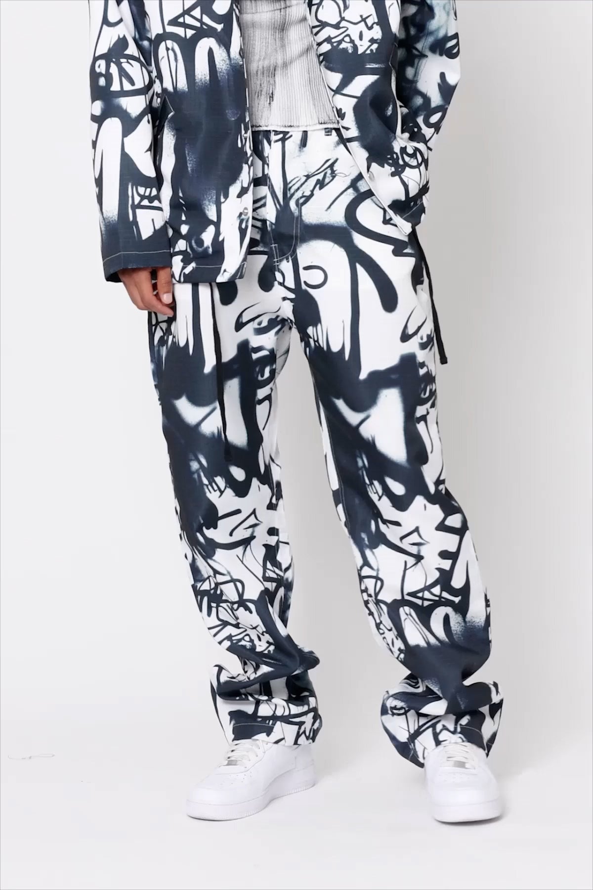 Graffiti Coach Pants | Black x White