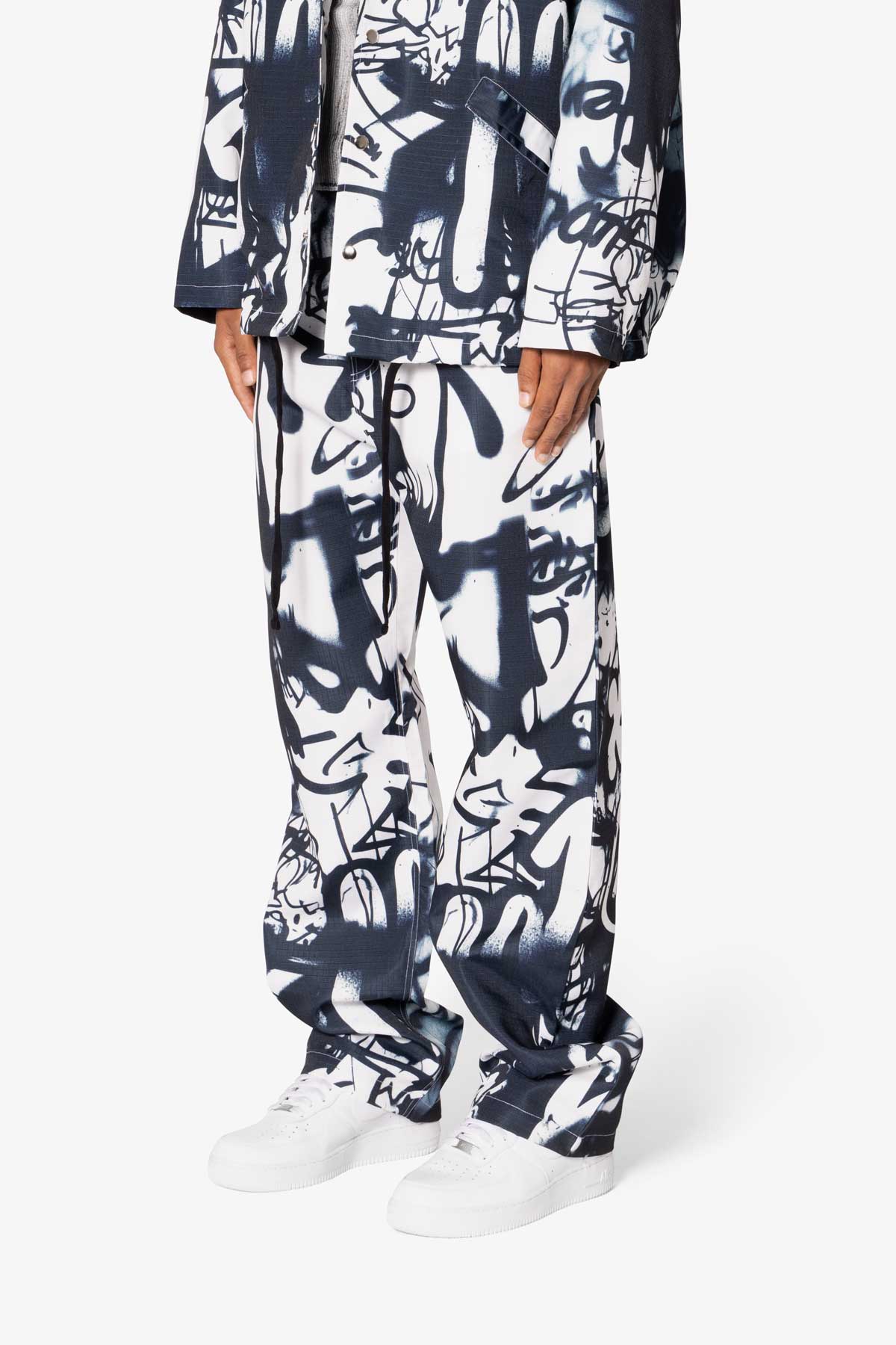 Graffiti Coach Pants | Black x White