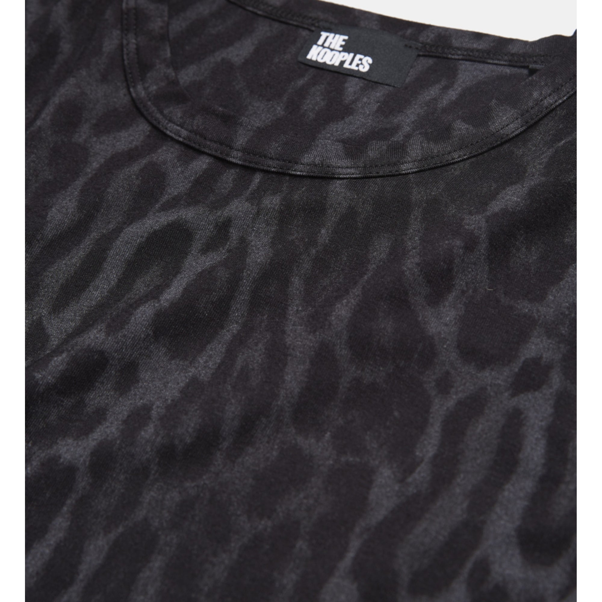 Gray Cotton T-Shirt With Leopard Print | Women | Black