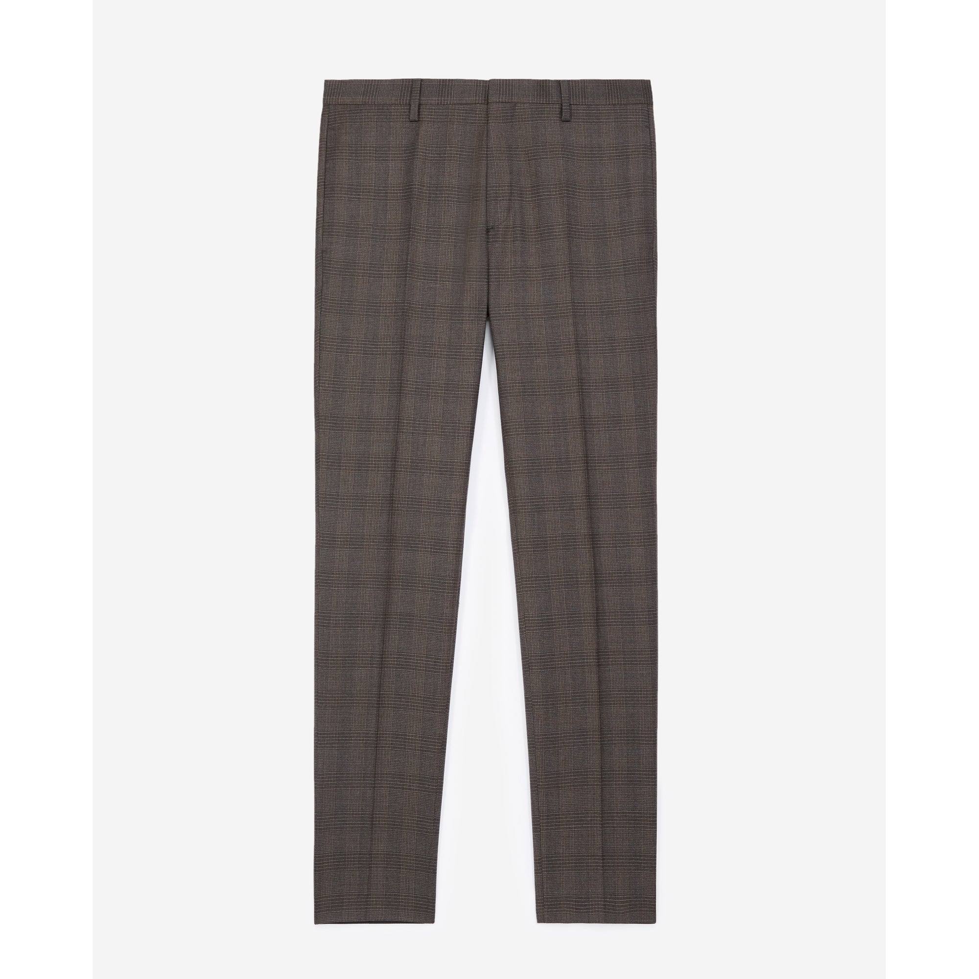 Gray Wool Check Suit Pants | Men | Dark Grey