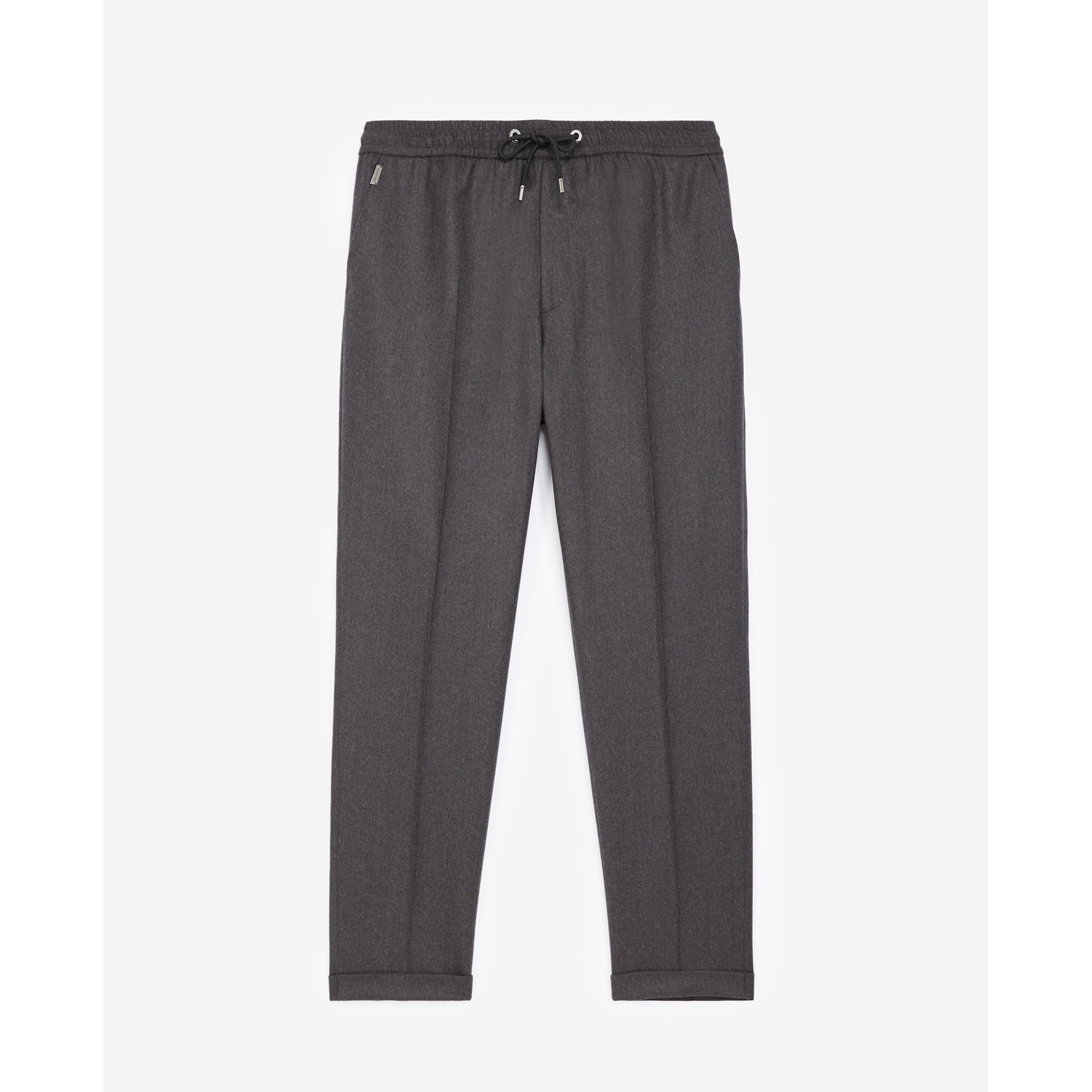 Gray Wool Pants With Elastic Band | Men | Dark Grey