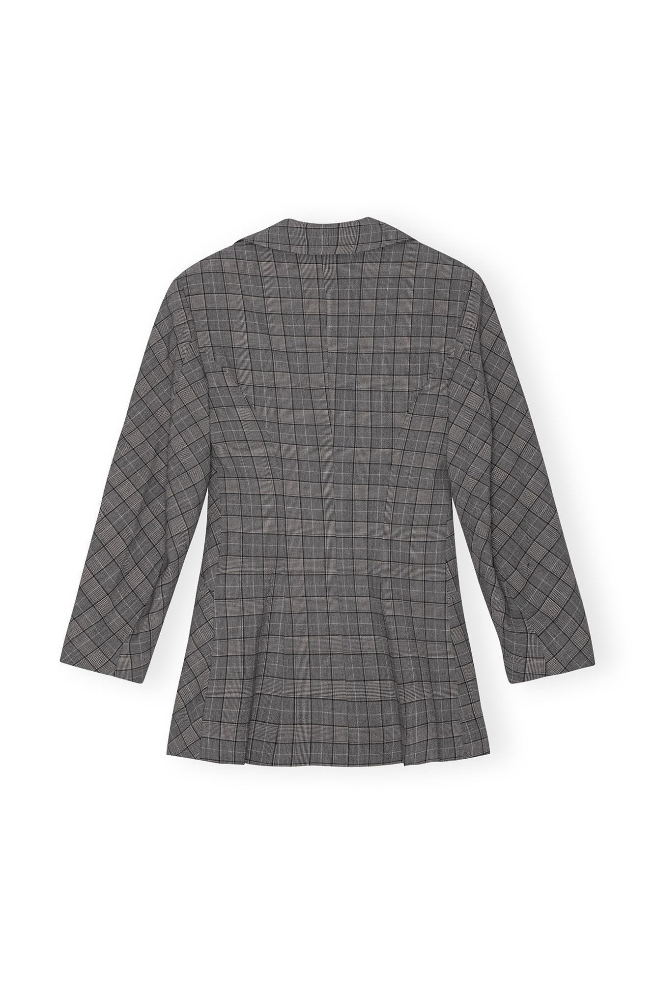 Grey Checkered Fitted Blazer | Frost Gray