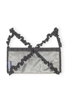 Grey Checkered Mix Ruched Top | Frost Gray