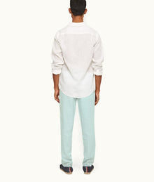 Griffon Linen Tailored Fit Washed Linen Trousers | Clear Sky