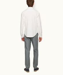 Griffon Linen Tailored Fit Washed Linen Trousers | Granite