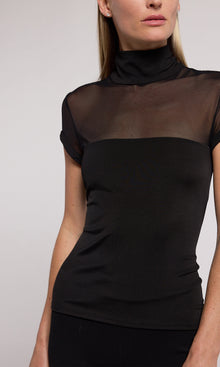 Avril Mesh Combo Top | Black