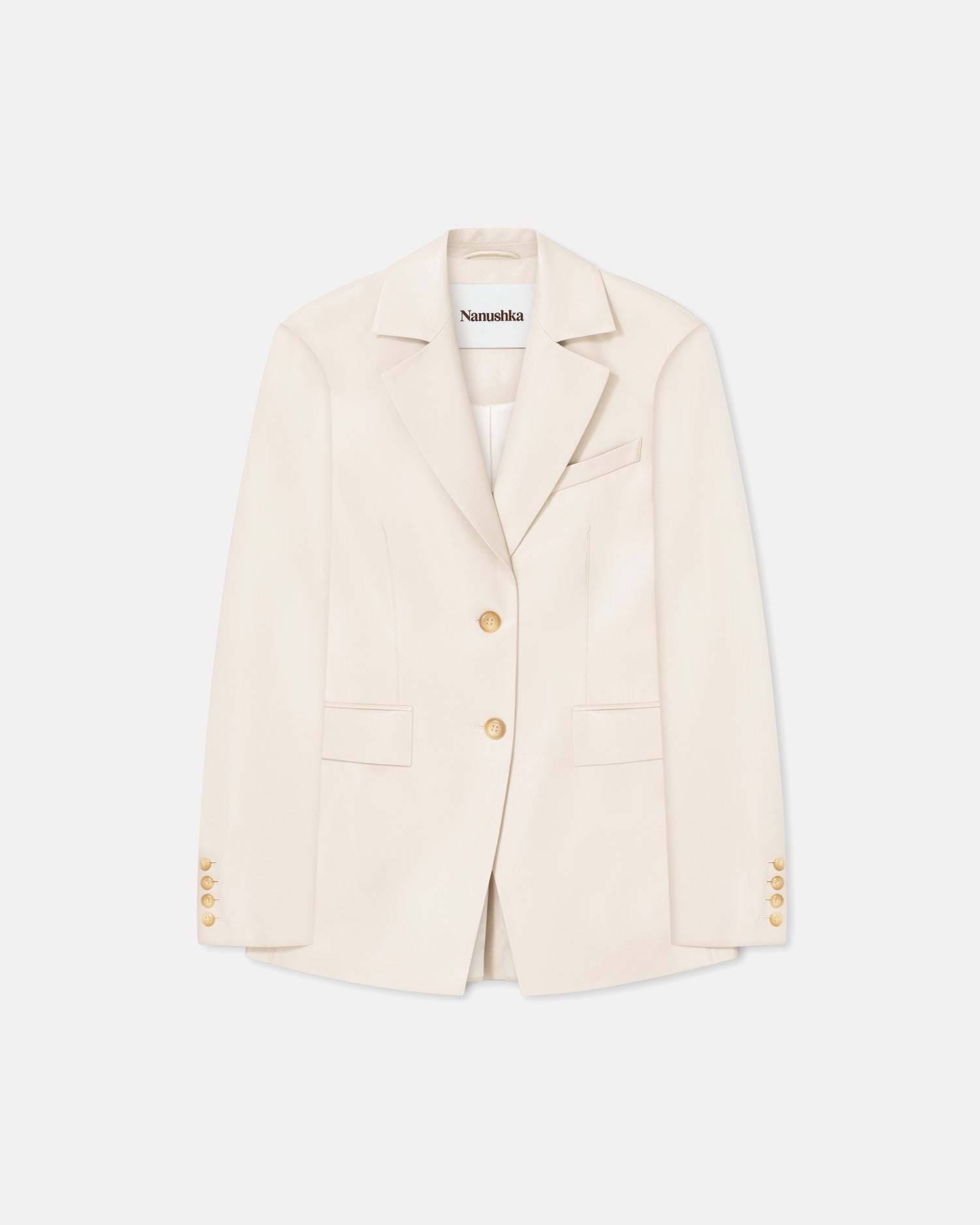 Hathi Okobor Alt-Leather Blazer | Creme