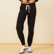 Soft Knit Contrast Stripe Jogger | Women | Black