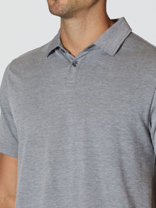 Mens | Universal Classic-Fit Pima Cotton Blend COZ Polo | Heather Pacific Blue