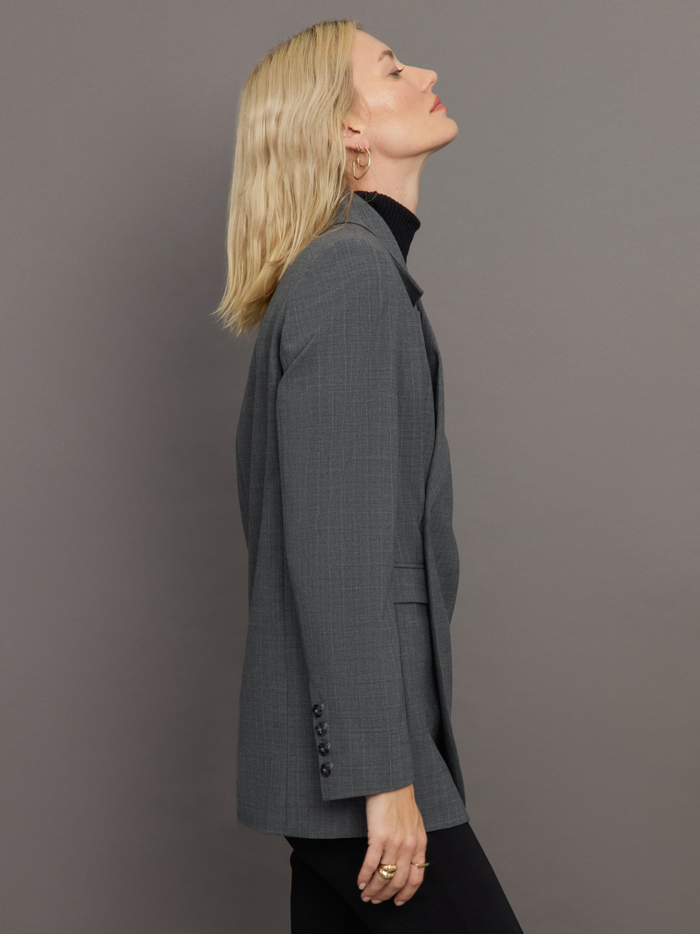 Lilith Blazer | Light Grey Pinstripe
