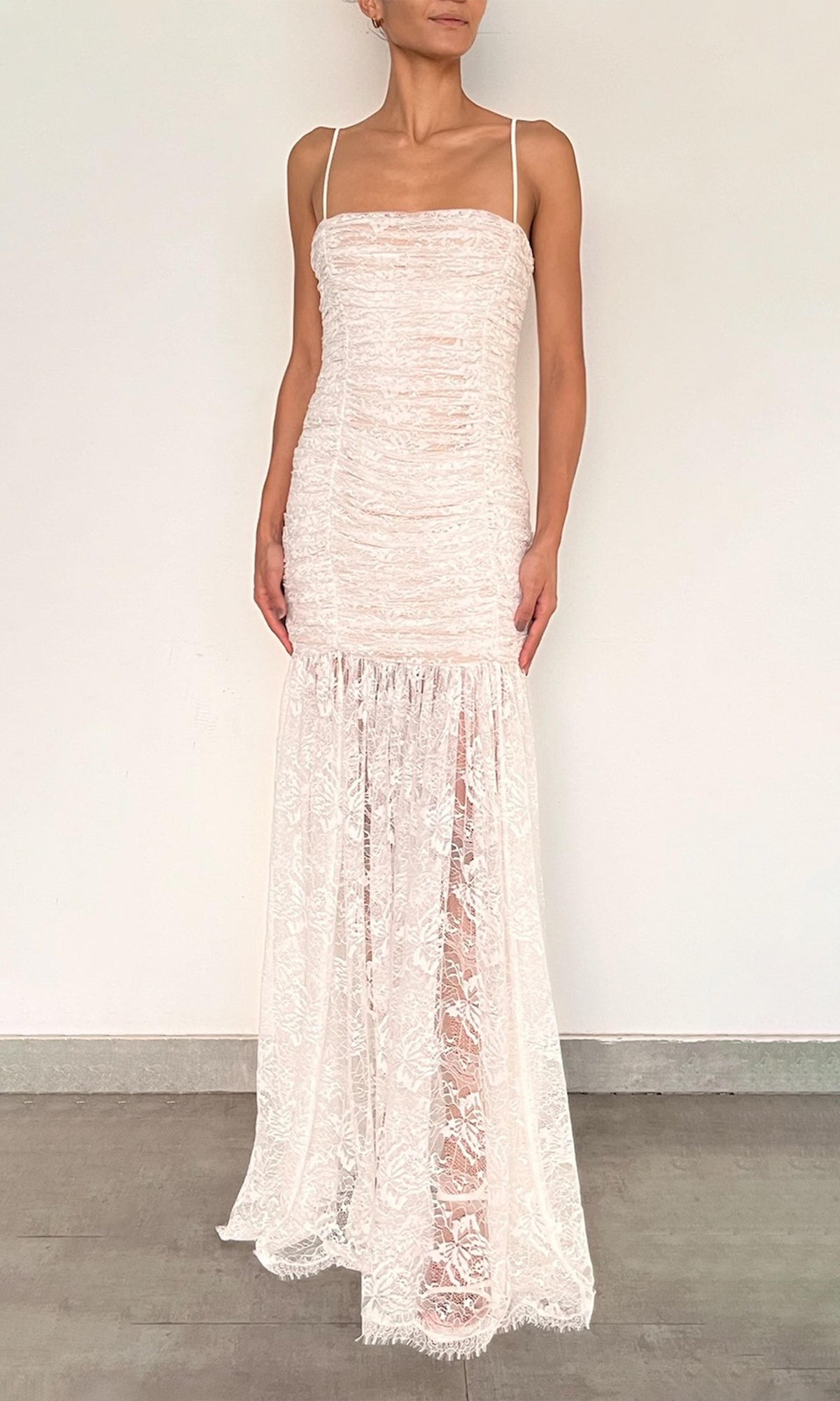 Hemant And Nandita | Adra Nylon Flower Maxi Dress | Off White