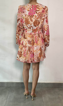 Hemant And Nandita | Amal Cotton Short Dress | White Orange