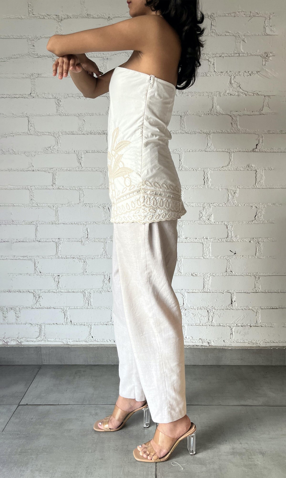 Hemant And Nandita | Ari Cotton Poplin Top | White