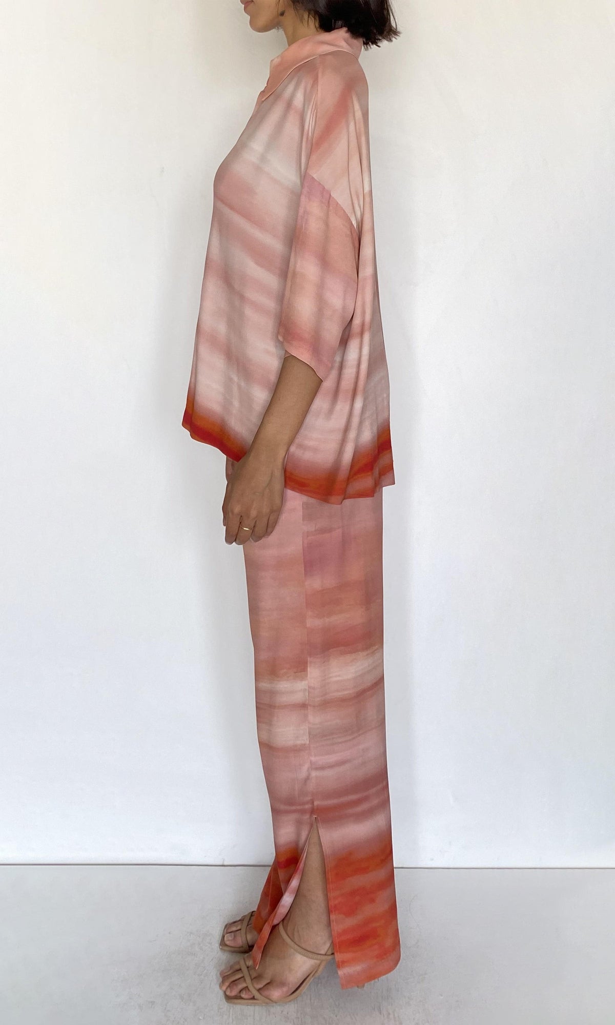 Womens | Asma Viscose Heavy Crepe Oversized Shirt | Multi