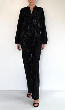 Hemant And Nandita | Aura Viscose Flower Jacquard Shirt | Black