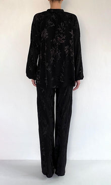 Hemant And Nandita | Aura Viscose Flower Jacquard Shirt | Black
