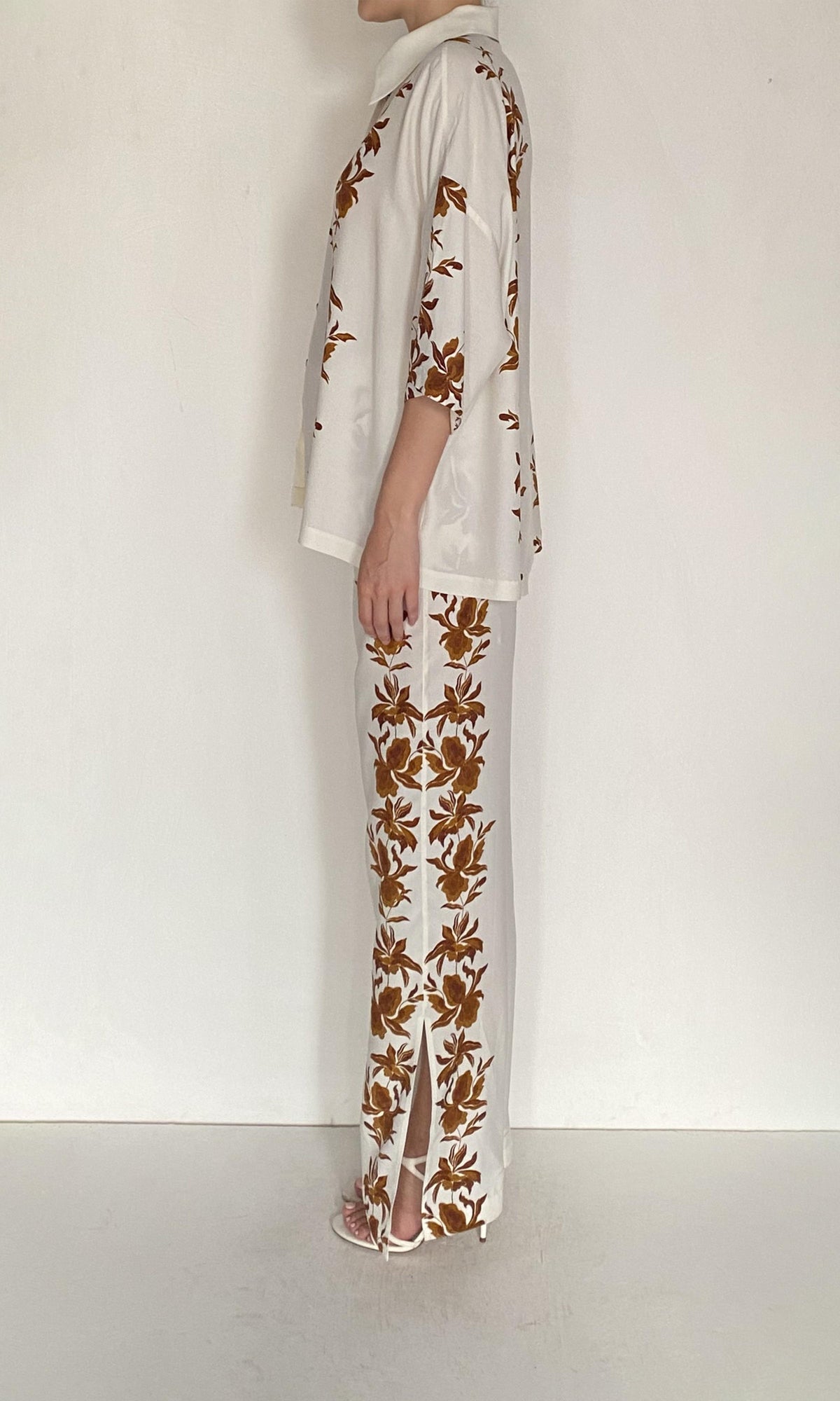 Hemant And Nandita | Ayra Viscose Heavy Crepe Oversized Shirt | Ivory