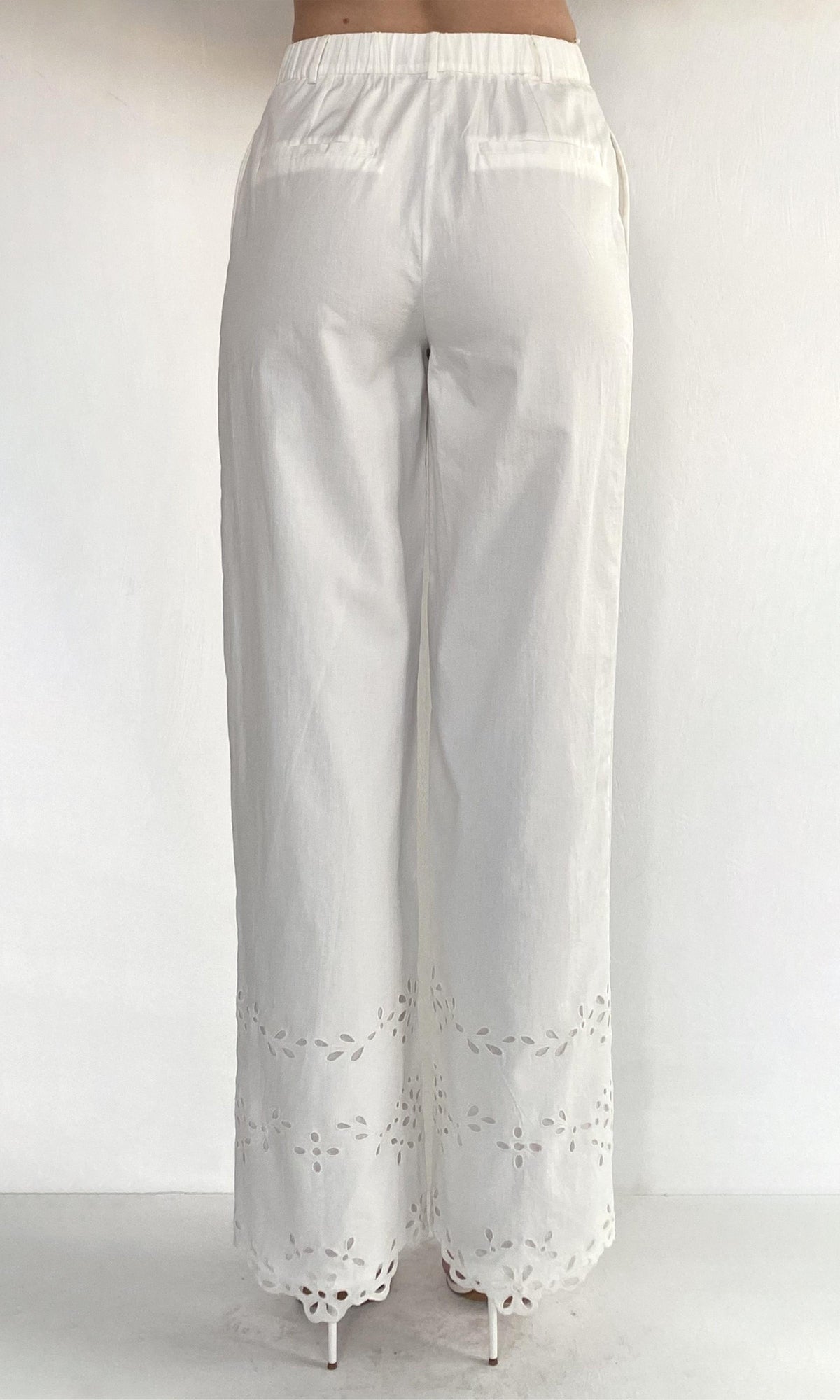 Womens | Bagh Cotton Straight Pants | White
