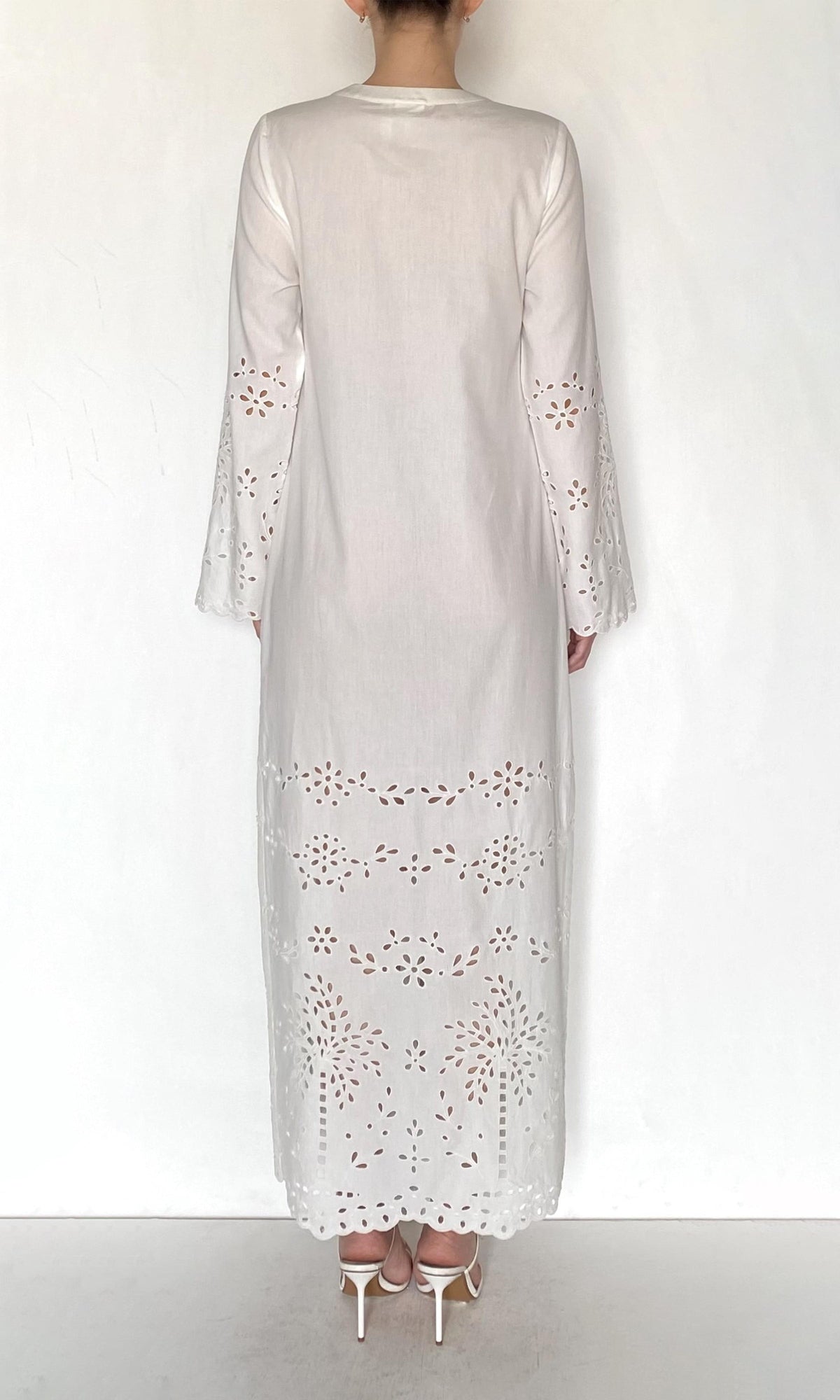 Womens | Bagh Organza Long Kaftan | White