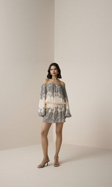 Womens | Chavi Viscose Crepe Slip On Mini Dress | Eggshell