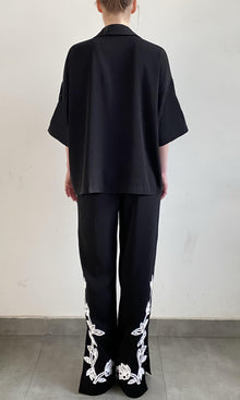 Womens | Daha Polyester Crepe Pants | RE25 | Black White