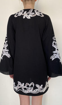 Womens | Daha Cotton Linen Kaftan | Black White