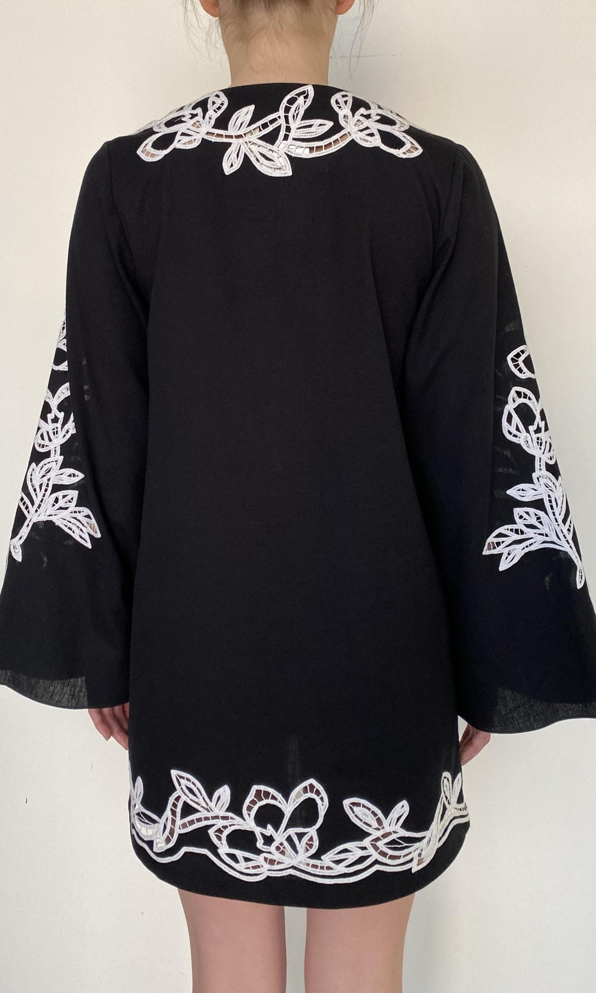 Womens | Daha Cotton Linen Kaftan | Black White